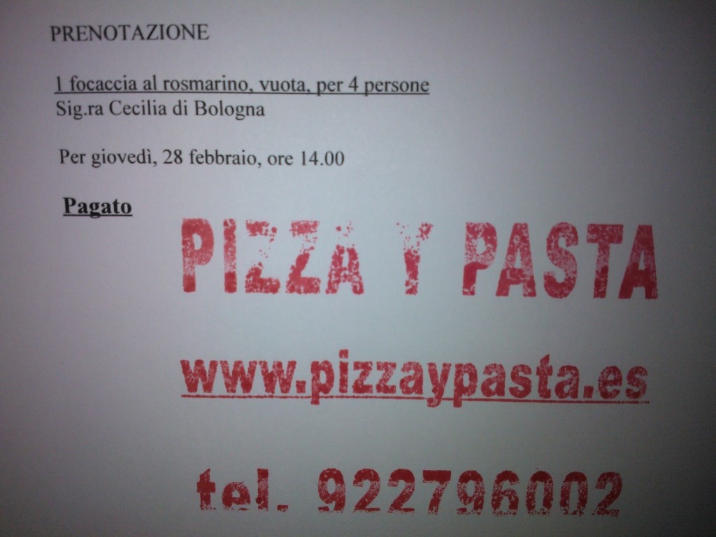 prenotazione focaccia